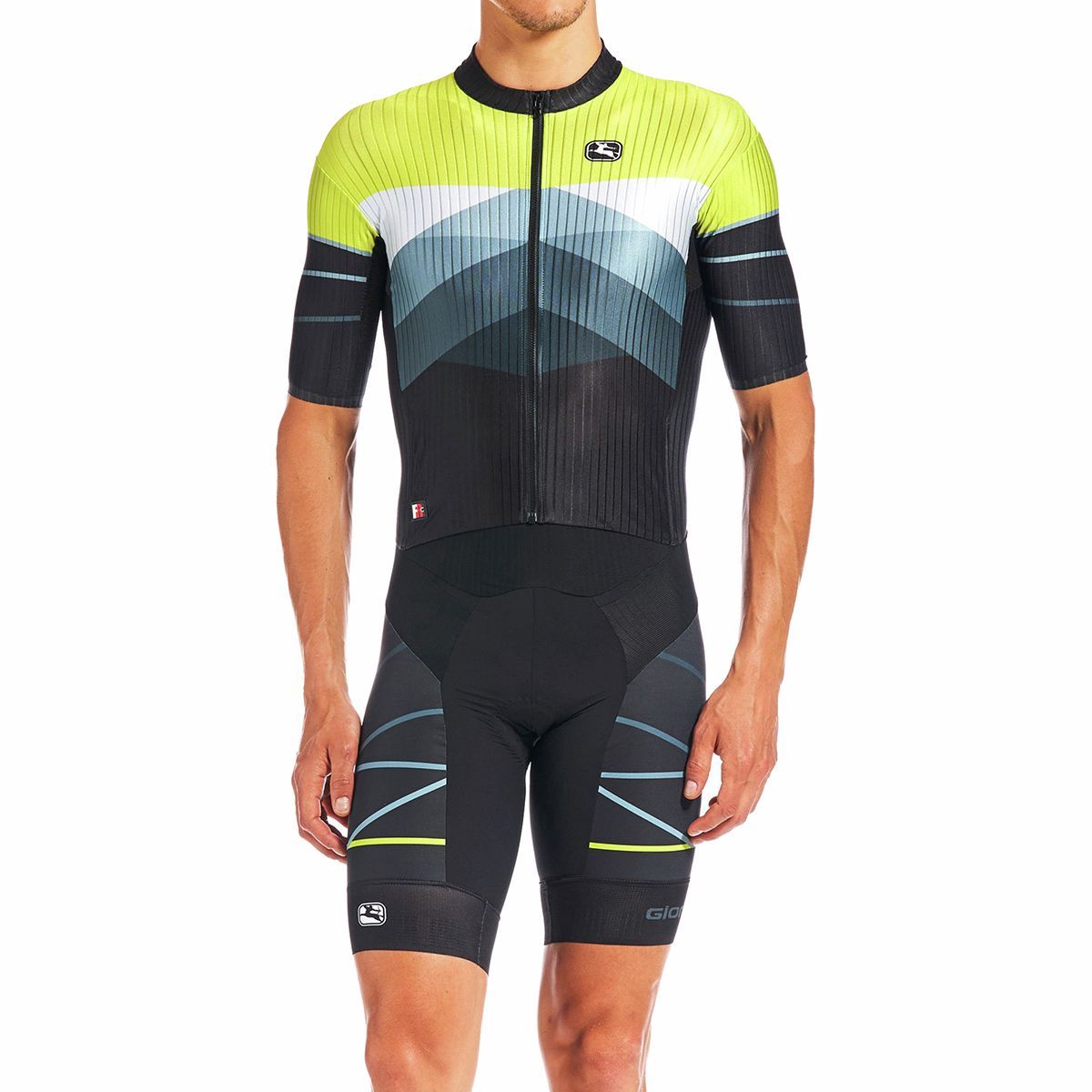 Giordana FR-C Pro TRI Short-Sleeve Doppio Suit - Men's Lime Punch/Black, 3XL