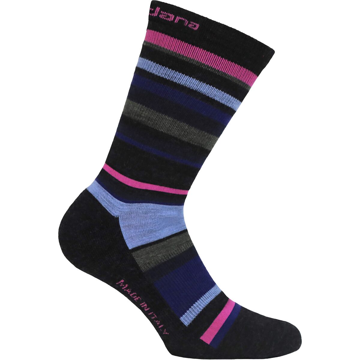 Image of Giordana Merino Wool Tall Socks Black With Stripes, M/41-44