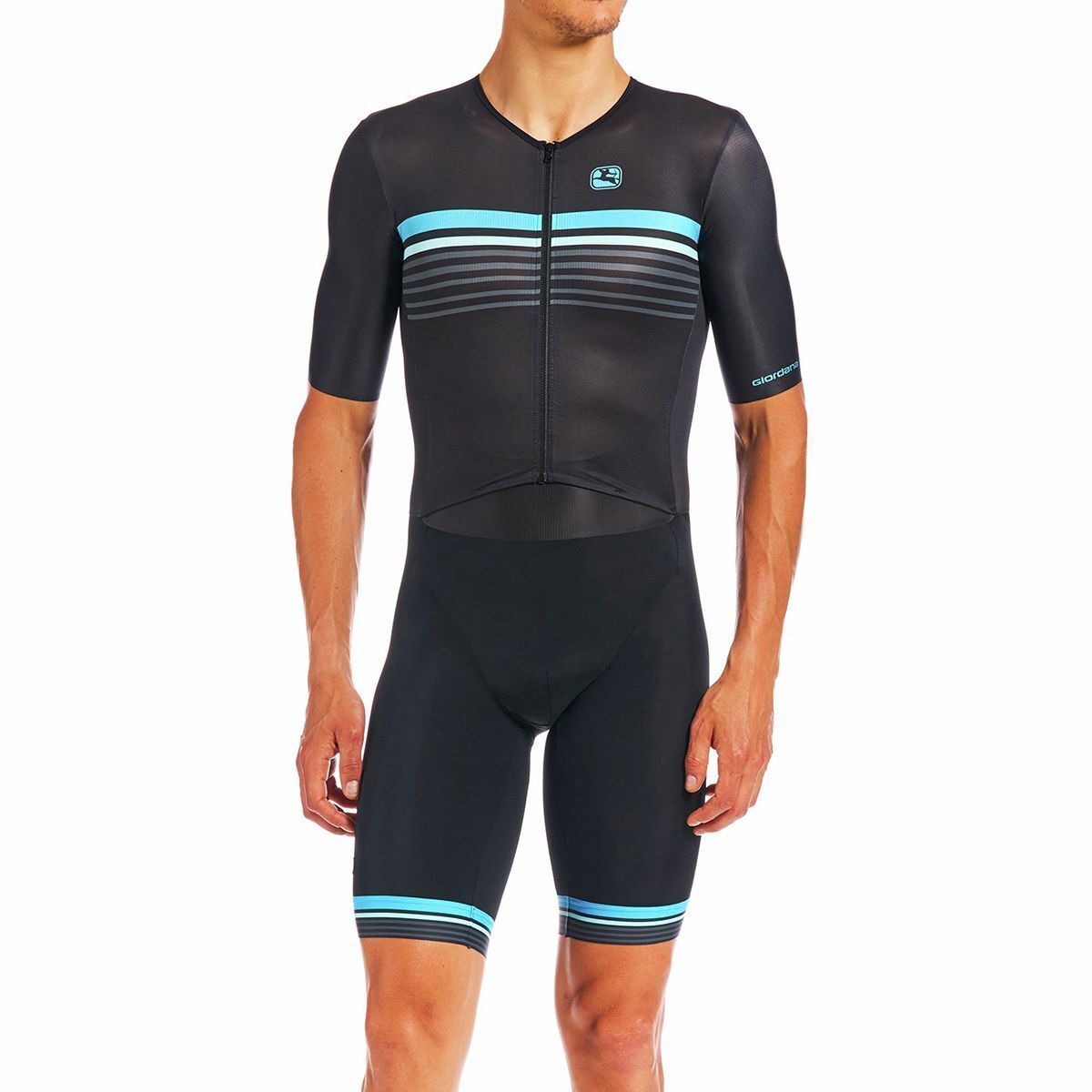 Giordana Vero Pro TRI Short Sleeve Doppio Suit - Men's Black/Blue, XXL