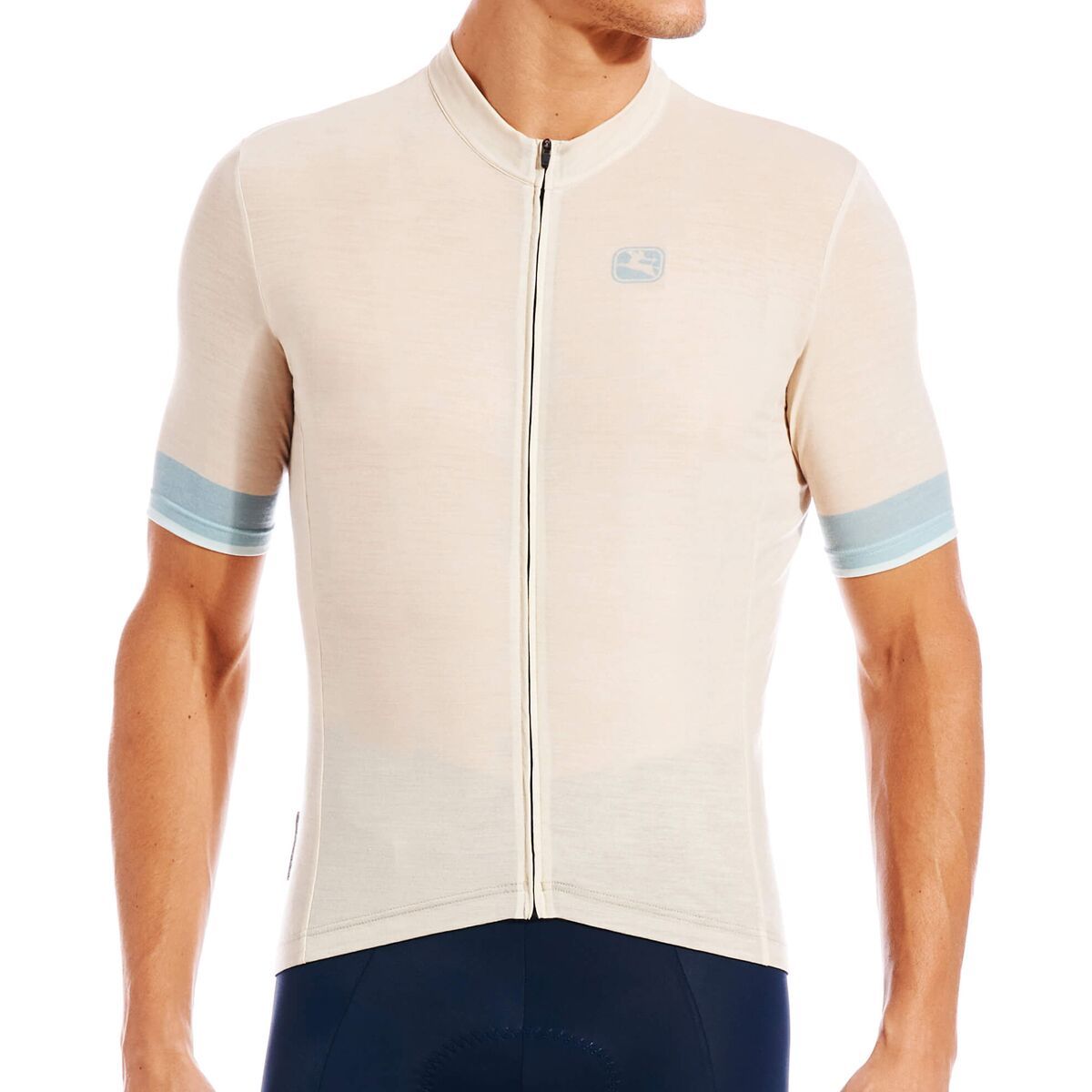 Giordana Wool Short-Sleeve Jersey - Men's Beige/Light Blue, XL