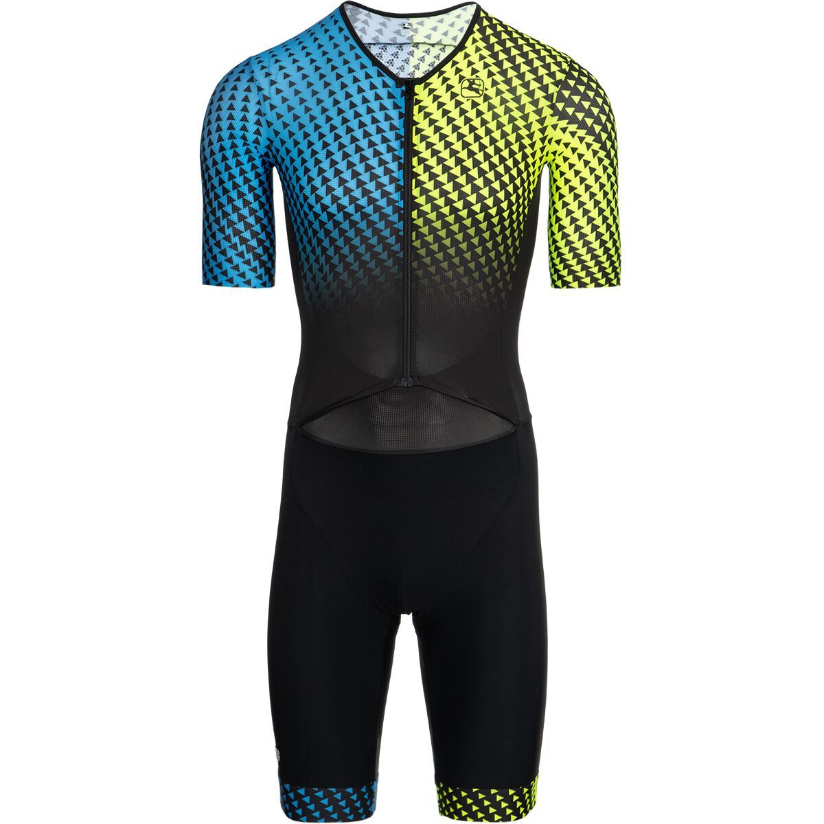 Giordana Vero Pro TRI Short Sleeve Doppio Suit - Men's Fluo Blue/Fluo Yellow, XXL