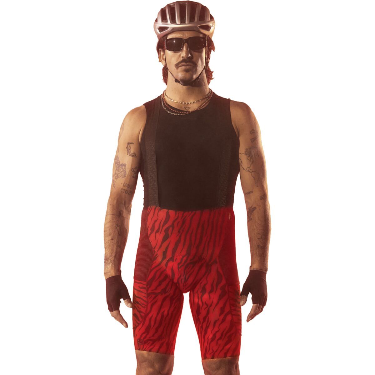 Image of Giordana Beyond Gravel Cargo Bib Short - Men's Red Tiger, L