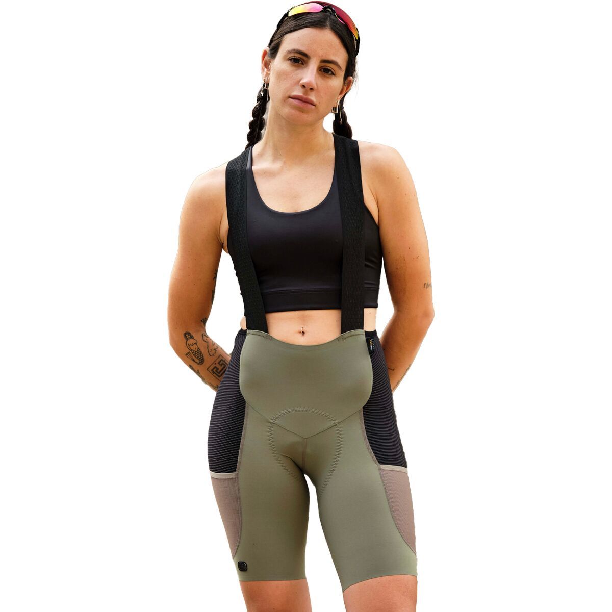 Image of Giordana Beyond Gravel Cargo Bib Short - Women's Smokey Olive, XL