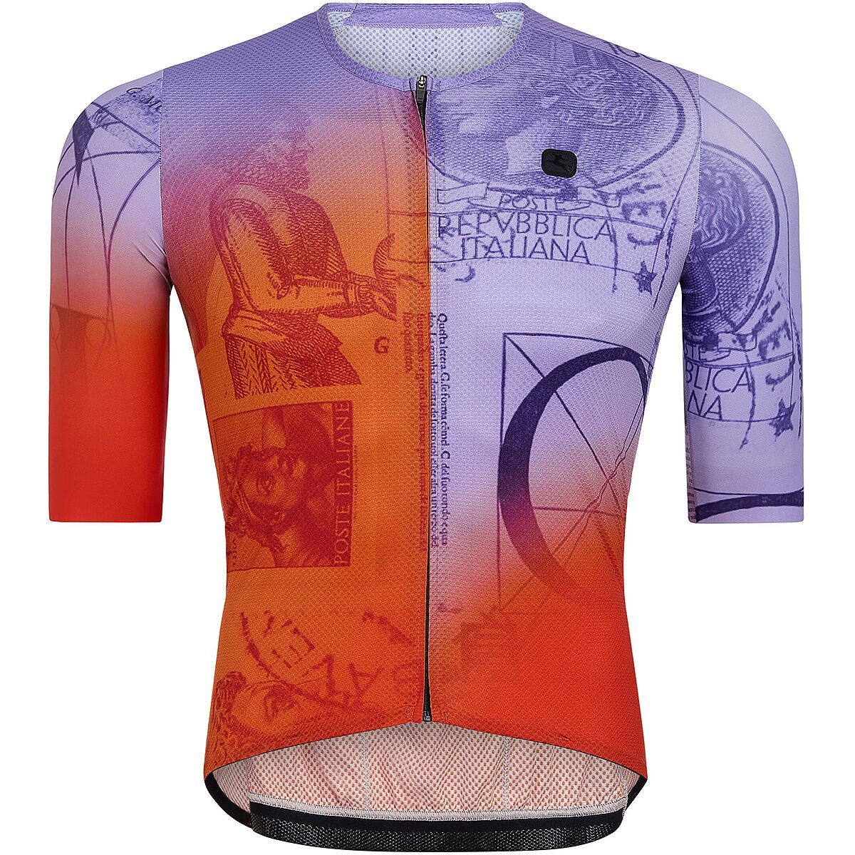 Image of Giordana Urto Short-Sleeve Jersey - Men's La Posta Orange/Purple, S