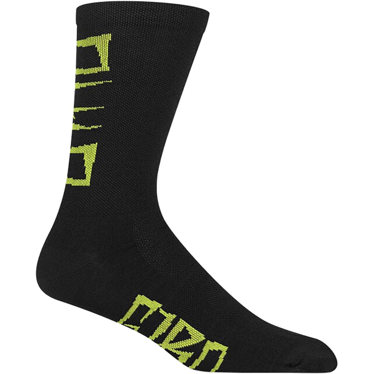 Giro New Road Merino Seasonal Wool Socks Dark Shark/Spectra Yellow, L