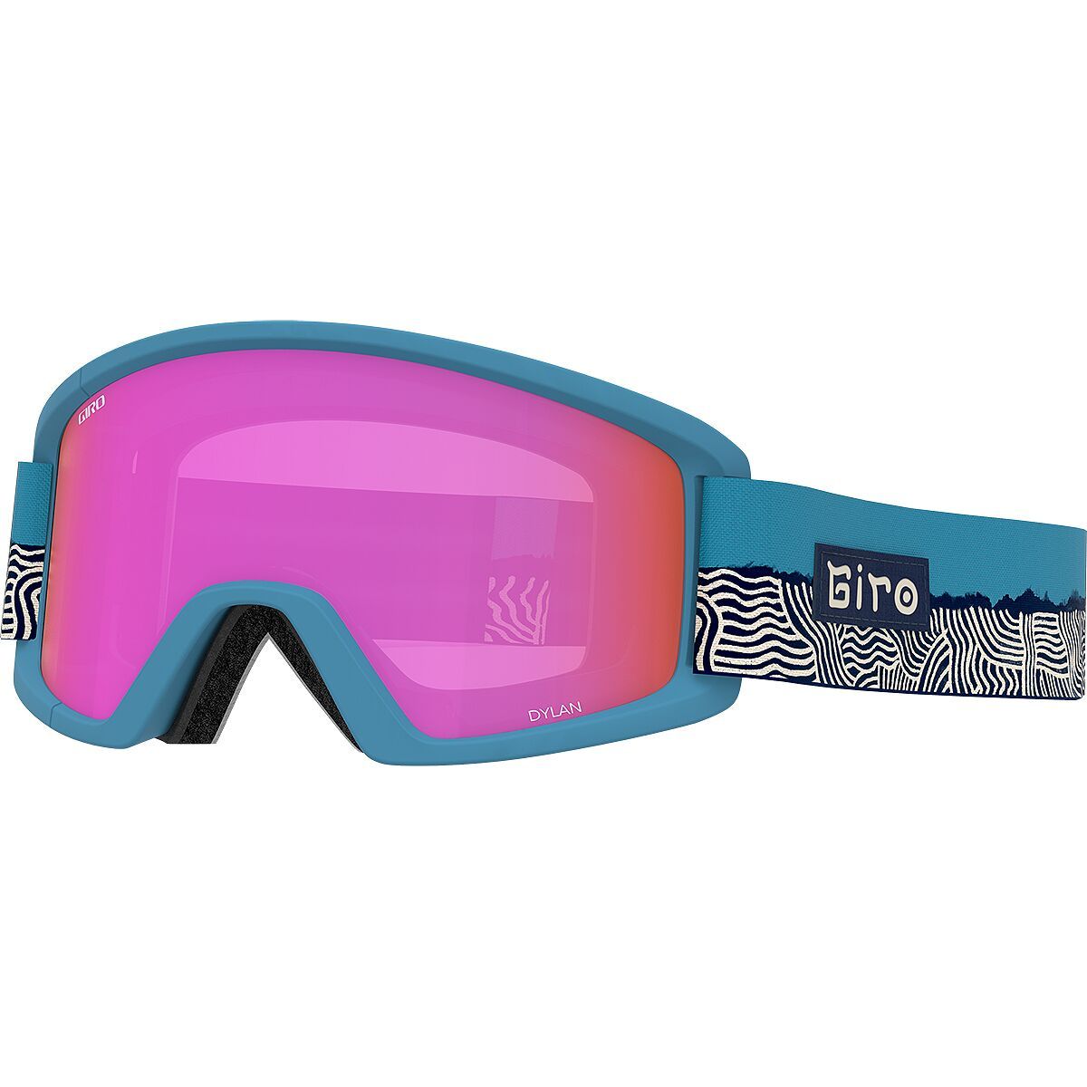 Image of Giro Dylan Goggles - Women's Powder Blue Ridge Line/Amber Pink/Yellow, One Size
