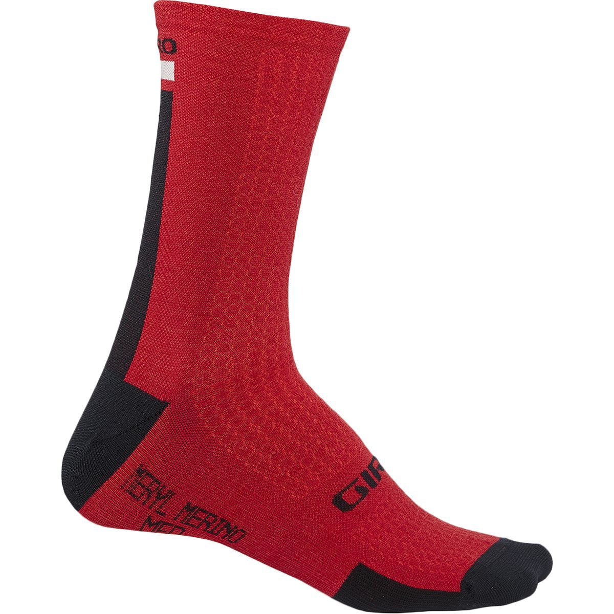 Image of Giro HRC Plus Merino Wool Sock Red/Black/Grey, M
