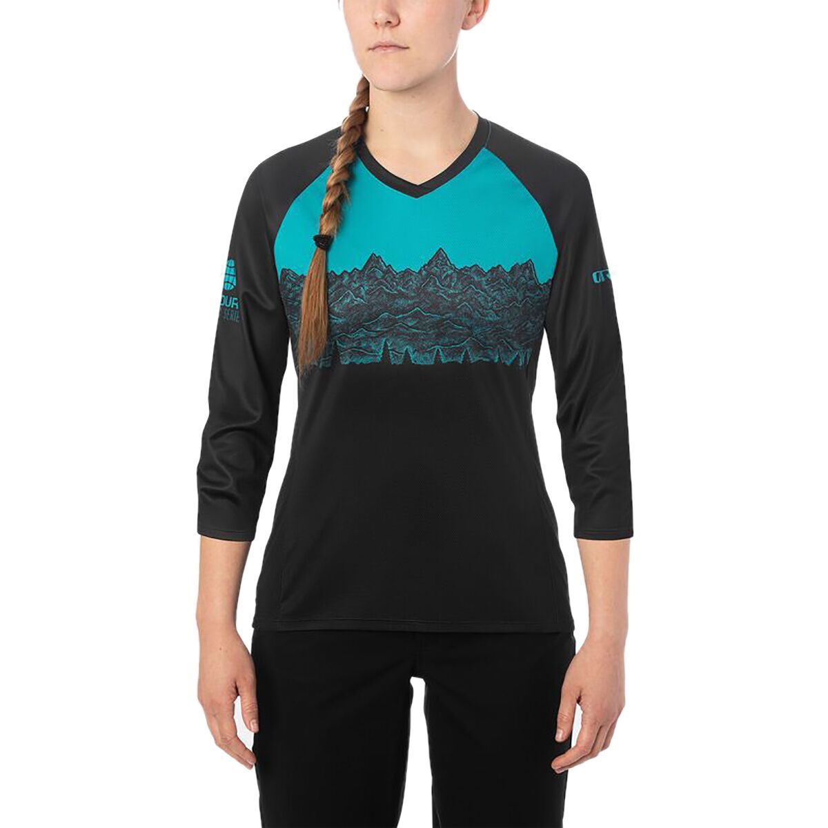 Giro Roust 3/4-Sleeve Jersey - Women's Black Ews, M