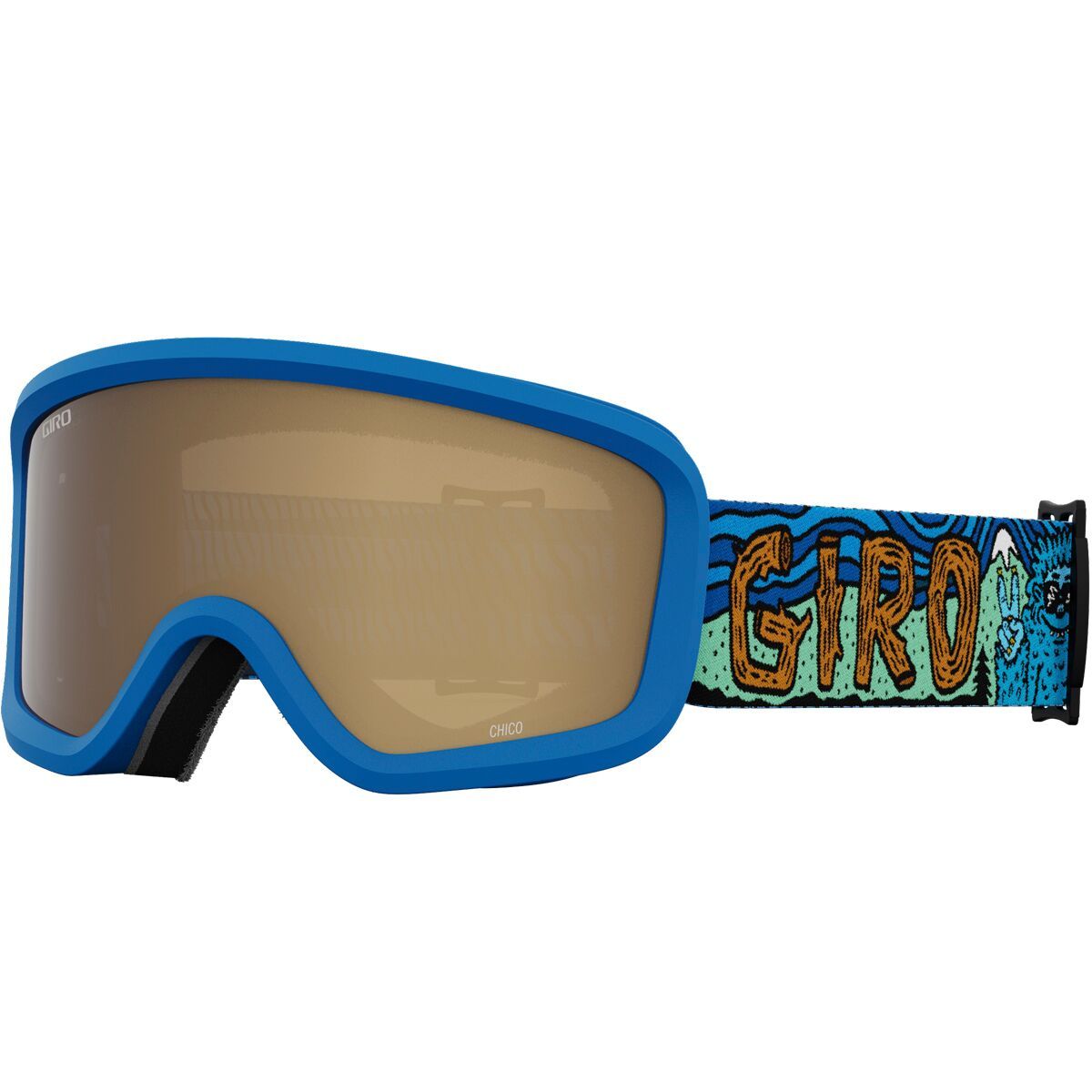 Giro Chico 2.0 Snow Goggles - Kids' Amber Rose Lens/Blue Shreddy Yeti, One Size