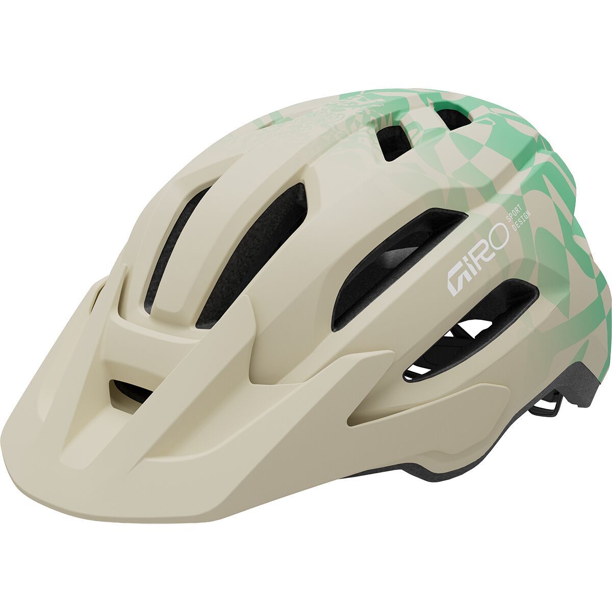 Image of Giro Fixture Mips II Helmet Matte Stone/Green Rush, One Size