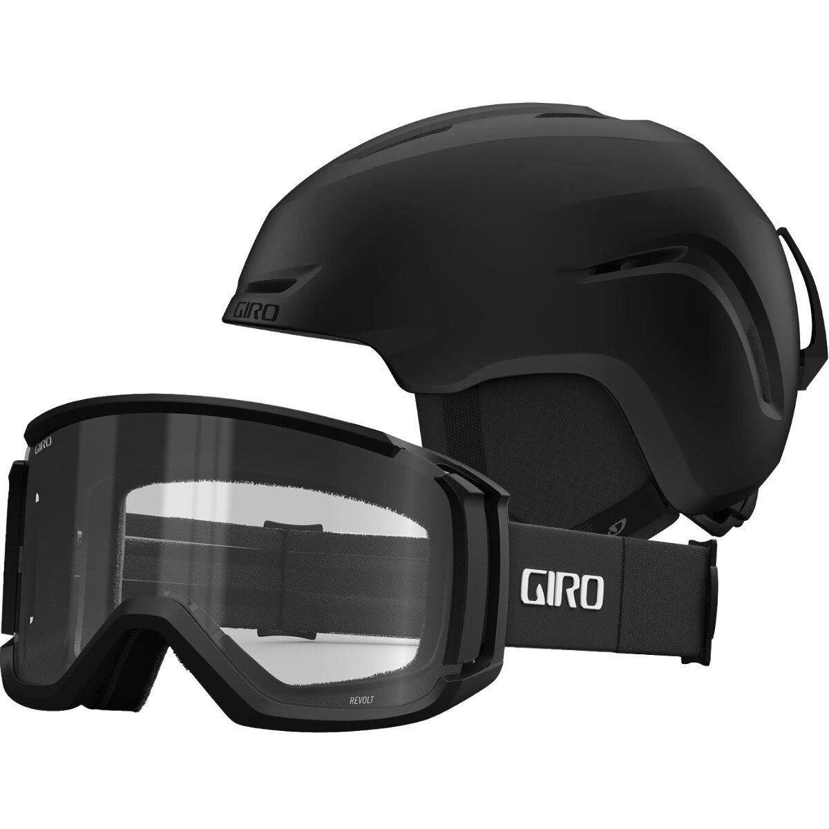 Giro Sario Helmet + Revolt Goggle Mt Blk/Blk/Wht Thrd/Vvd Onx/Clr, S/OS