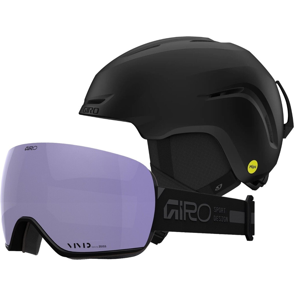 Giro Sario MIPS Helmet + Article II Goggle Mt Blk/Blk/Rls Haze, L/M