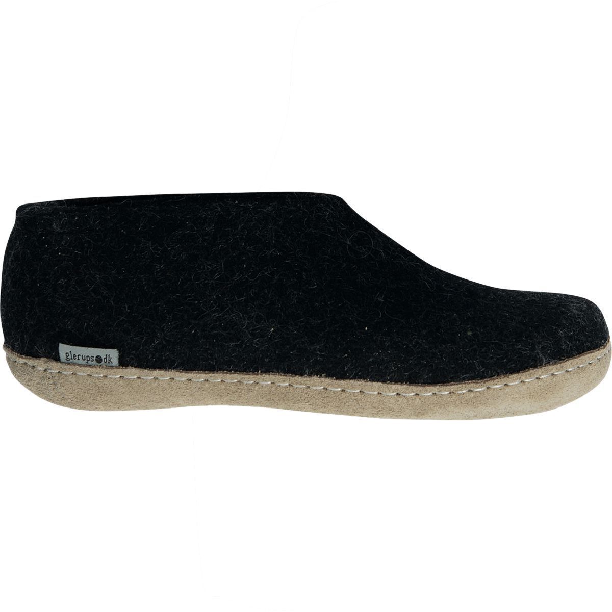 Image of Glerups The Shoe Leather Slipper Charcoal, 37.0