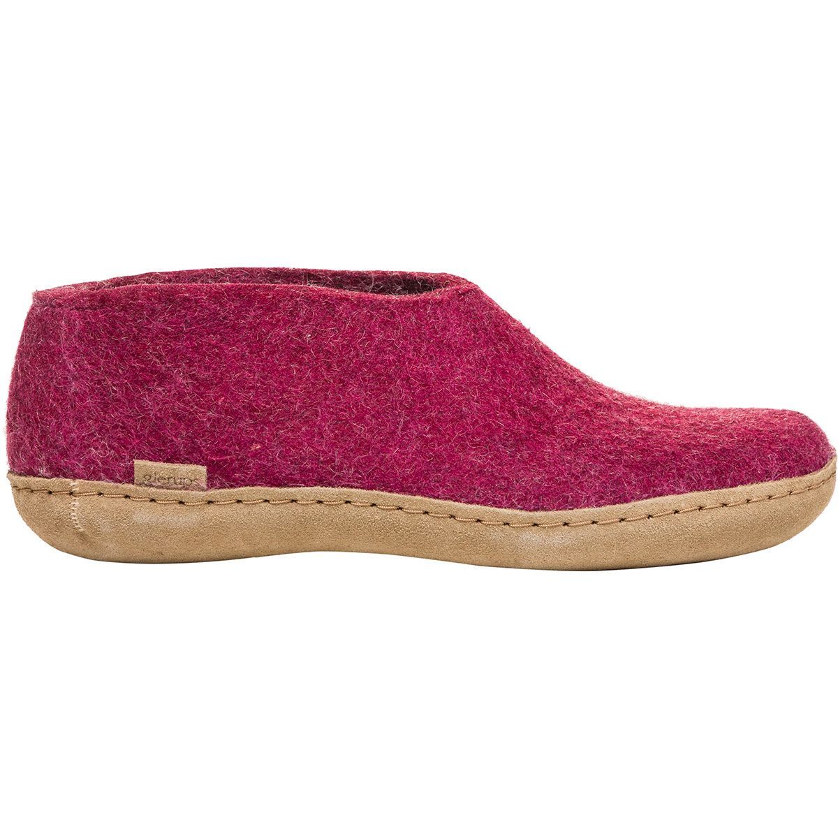 Image of Glerups The Shoe Leather Slipper Cranberry, 44.0