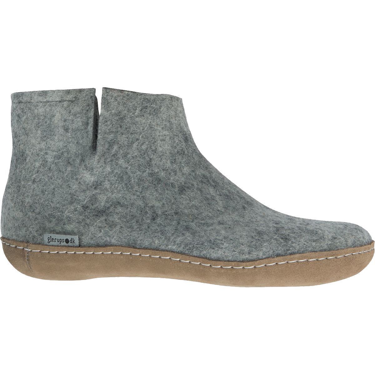Glerups The Boot Leather Slipper Grey