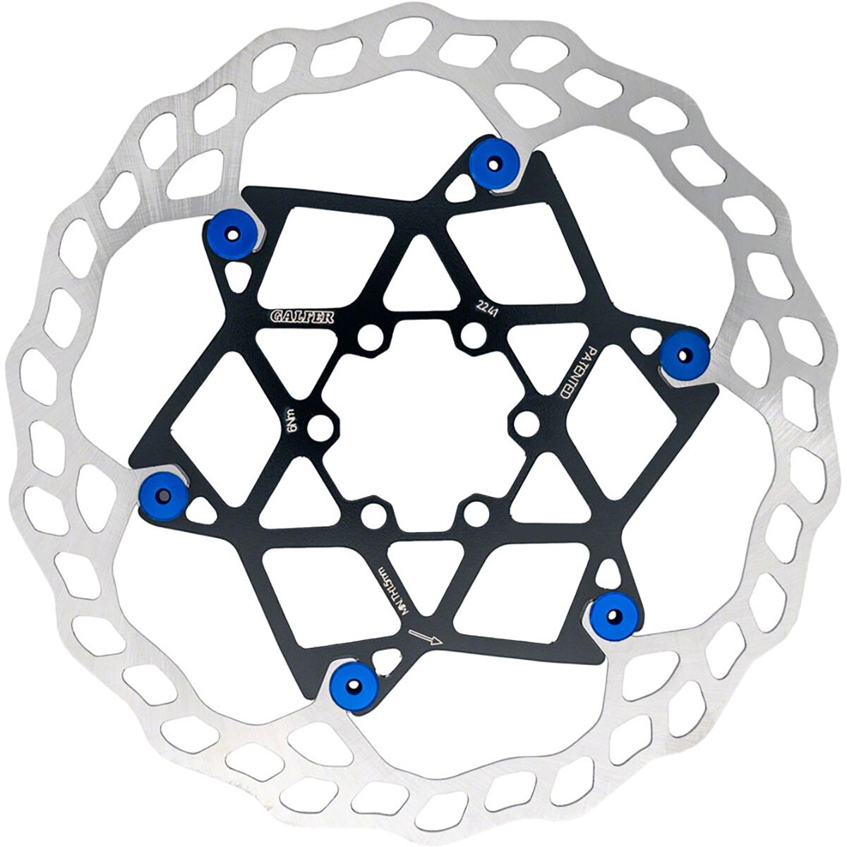 Image of Galfer Floating Wave 6-Bolt Rotor Blue, 180mm