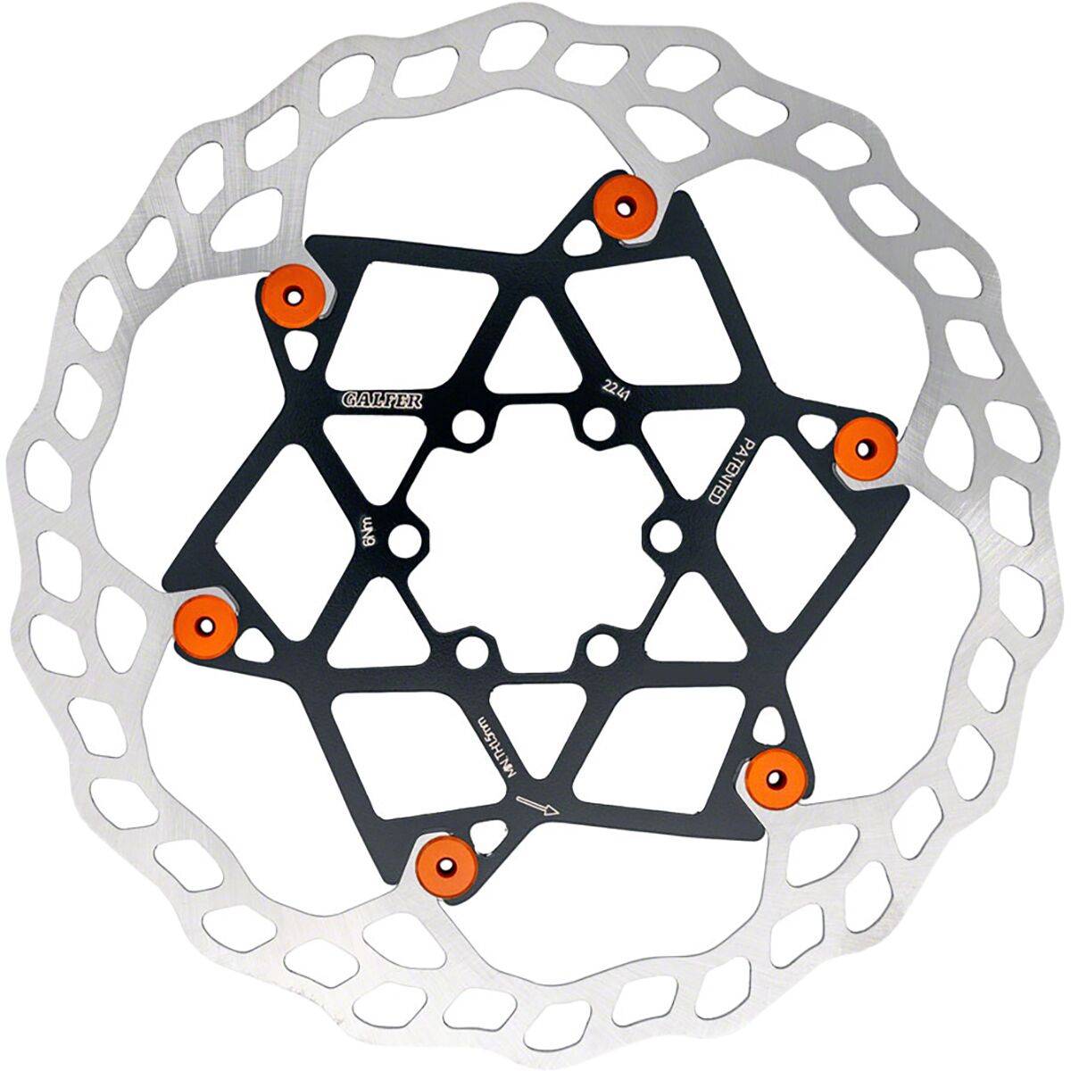 Image of Galfer Floating Wave 6-Bolt Rotor Orange, 180mm