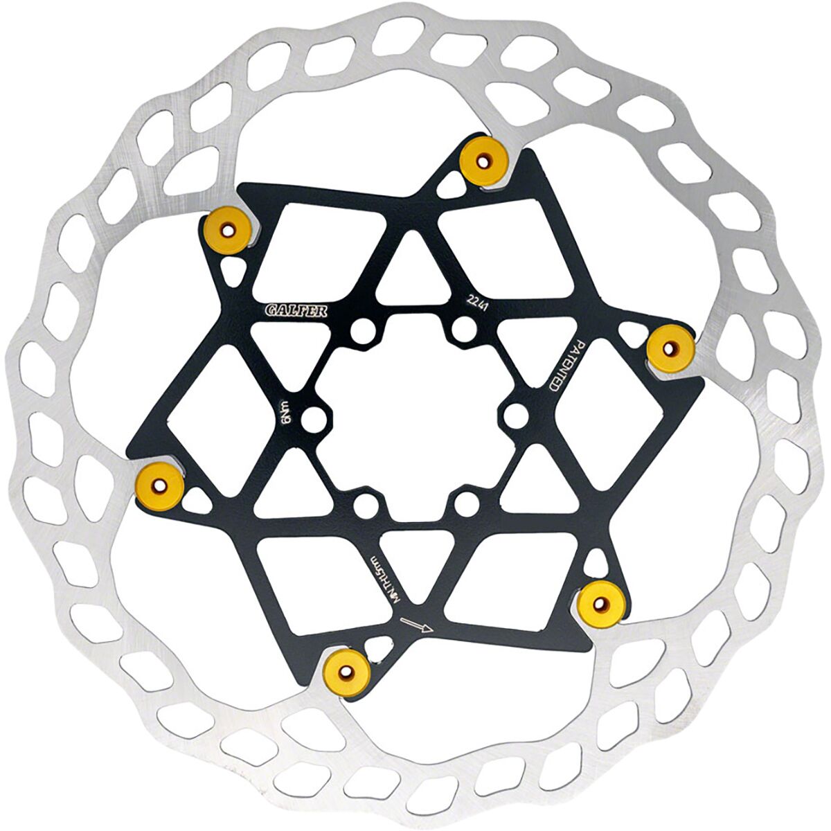 Image of Galfer Floating Wave 6-Bolt Rotor Yellow, 180mm