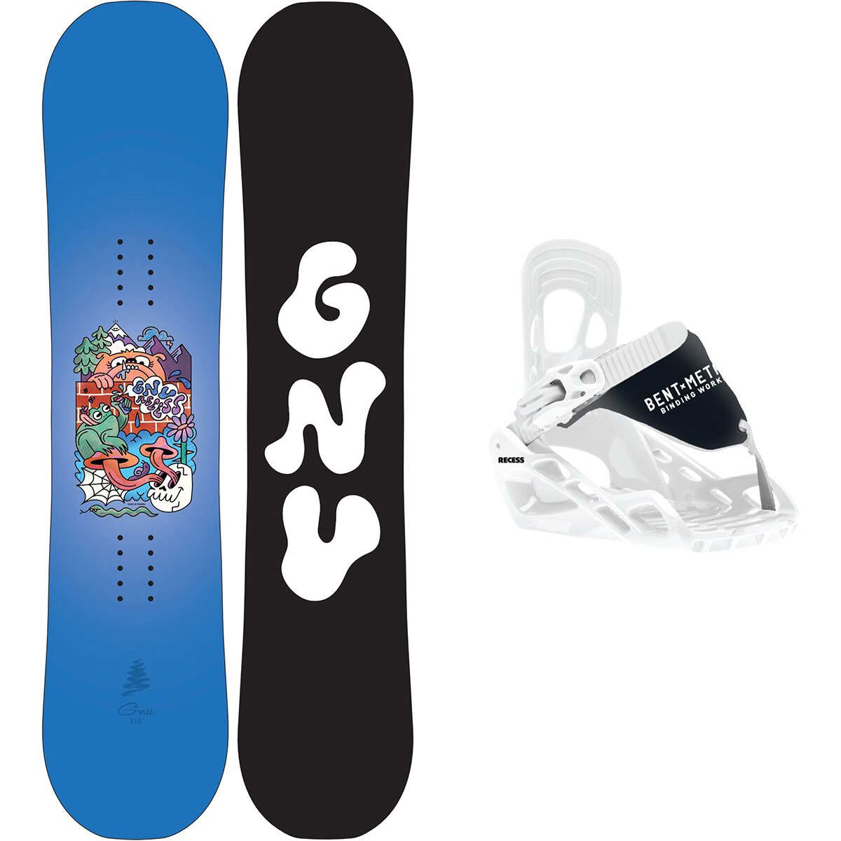 Image of Gnu Recess Grom Snbowboard Package - 2027 - Kids' One Color, 110cm