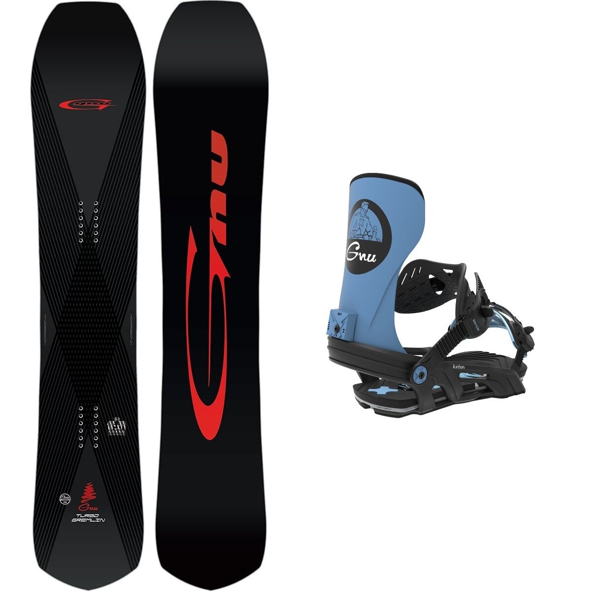 GNU Turbo Gremlin w/ Axtion Binding Snowboard Bundle 2027