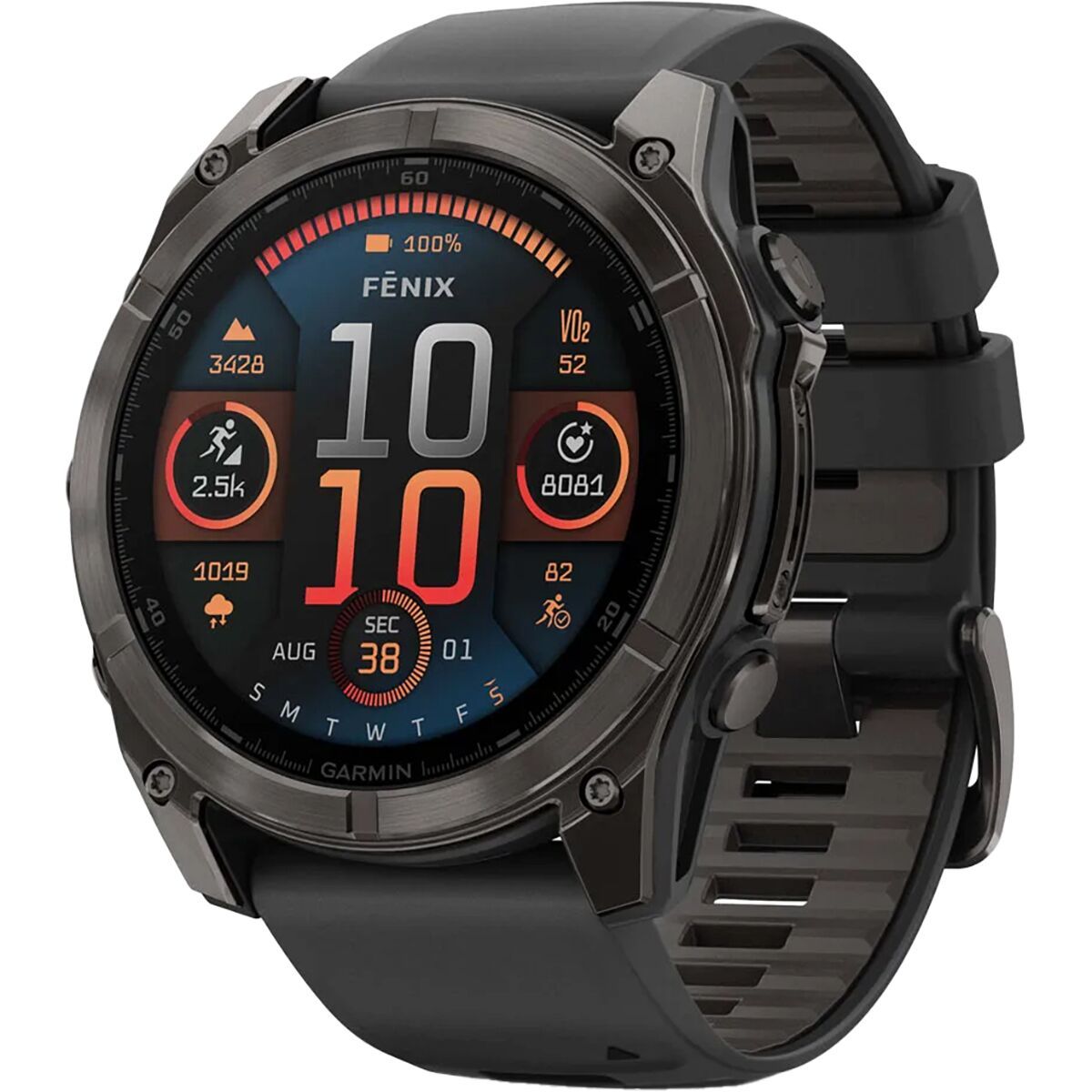 Image of Garmin fenix 8 AMOLED Sapphire Sport Watch Carbon Gray DLC Titanium (Black, 51mm