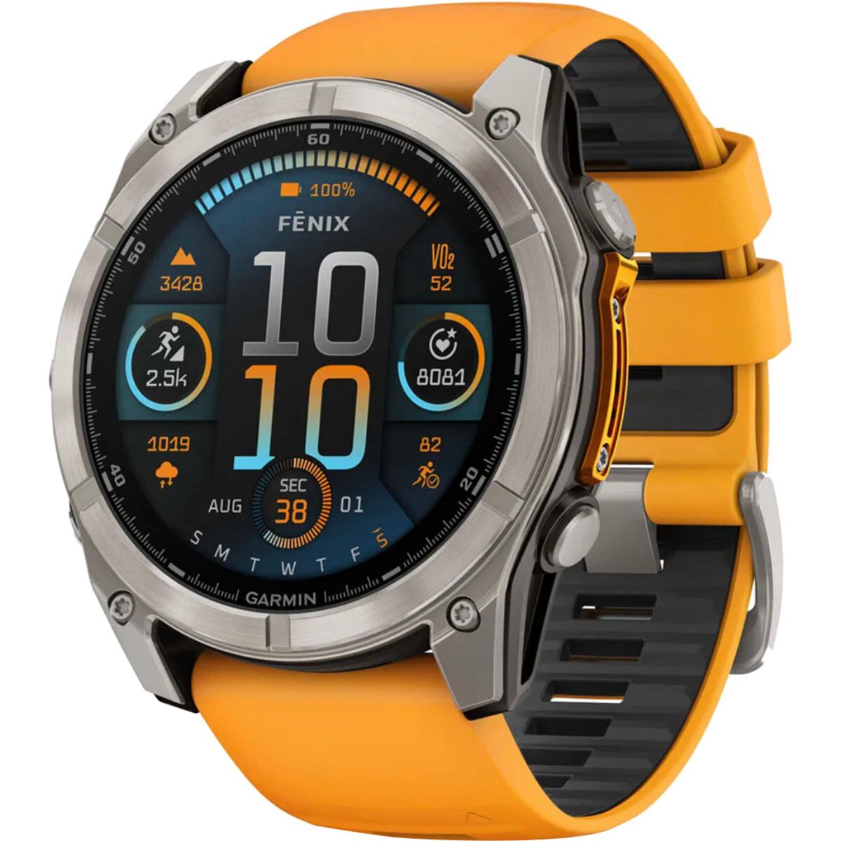 Image of Garmin fenix 8 AMOLED Sapphire Sport Watch Titanium (Spark Orange, 47mm