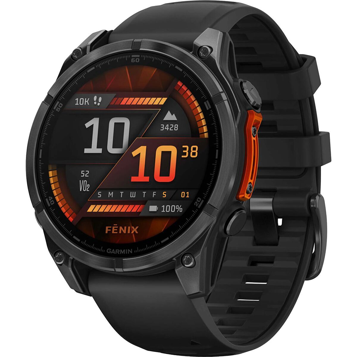 Image of Garmin fenix 8 AMOLED Sport Watch Slate Gray (Black Silicone Band), 51mm