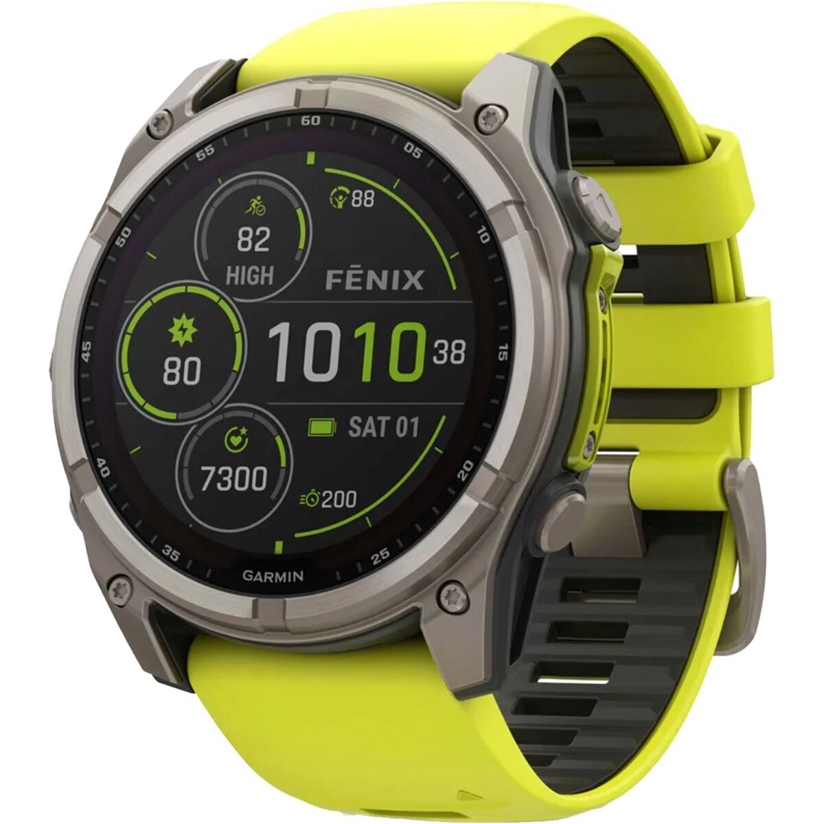 Garmin fenix 8 Solar Sapphire Sport Watch Titanium (Amp Yellow