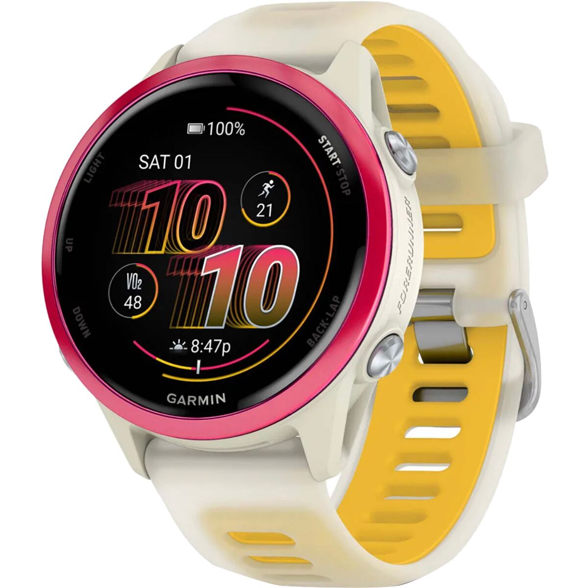 Garmin Forerunner 570 Watch Raspberry (Bone/Mango Band), 42mm