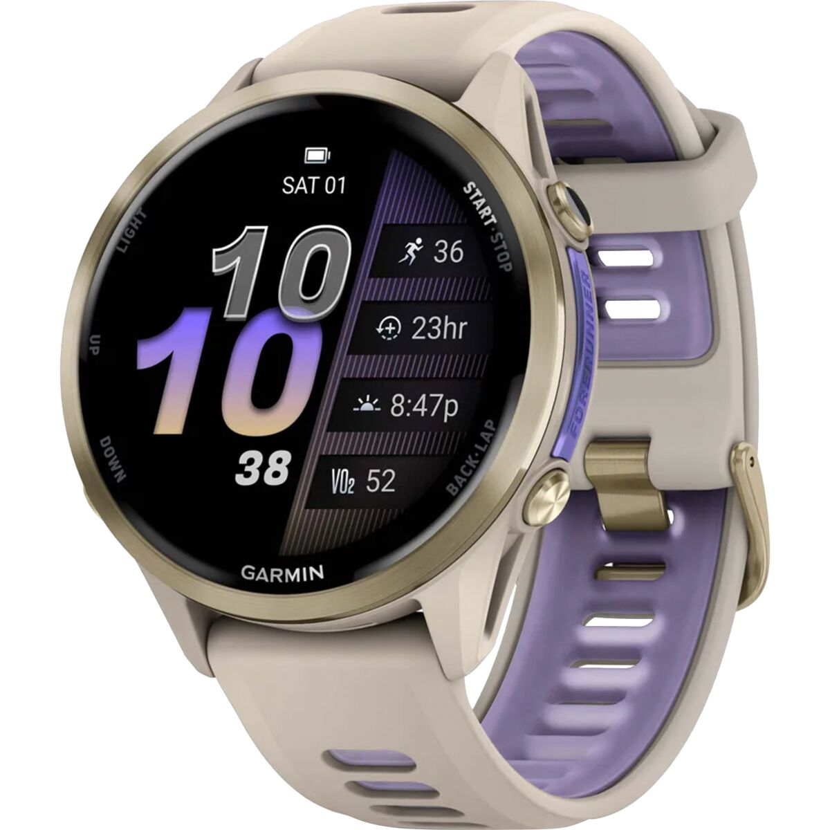 Image of Garmin Forerunner 970 Watch Soft Gold Ti/French Gray (French Gray, 47mm