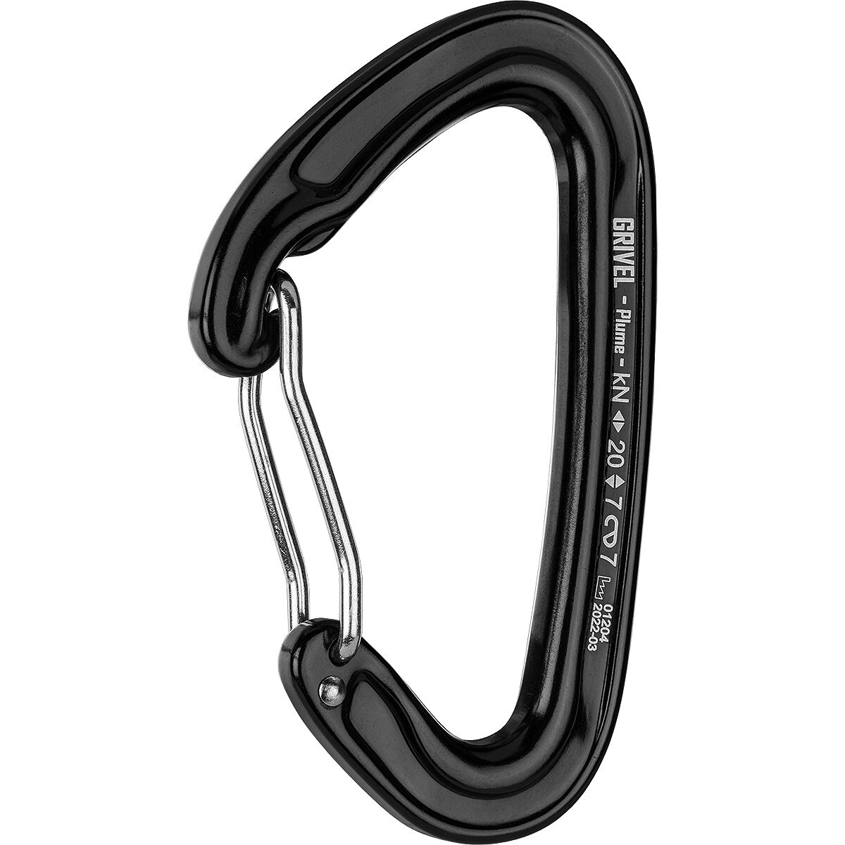 Image of Grivel Plume Wire Anodized Carabiner Black, One Size