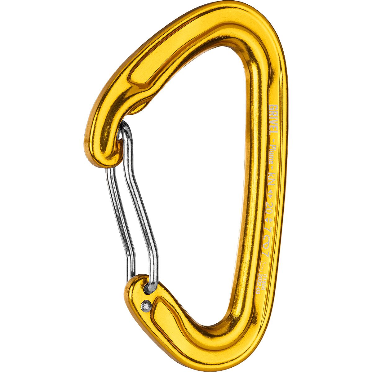 Image of Grivel Plume Wire Anodized Carabiner Yellow, One Size