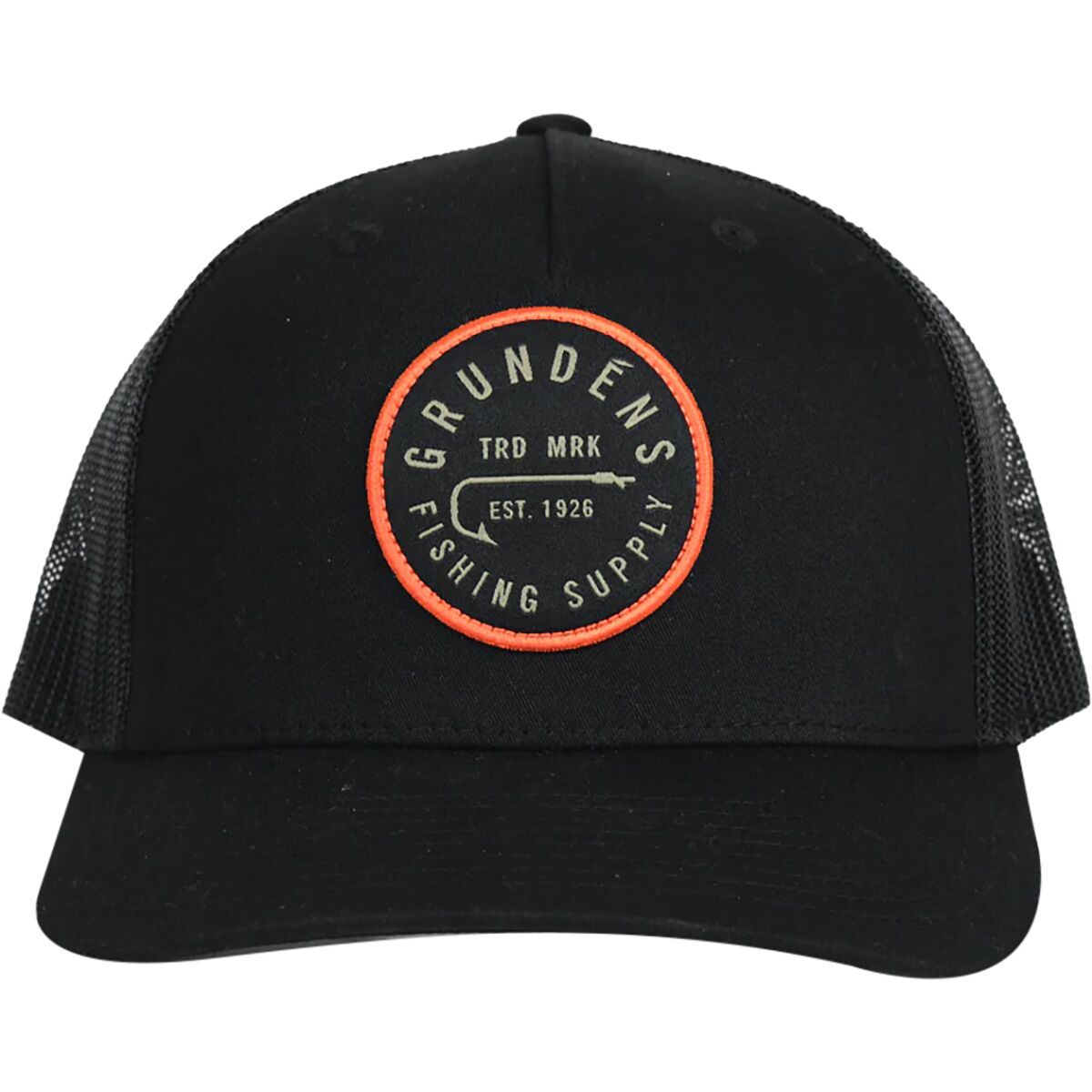 Grundens Hook Trucker Hat Solid Black, One Size