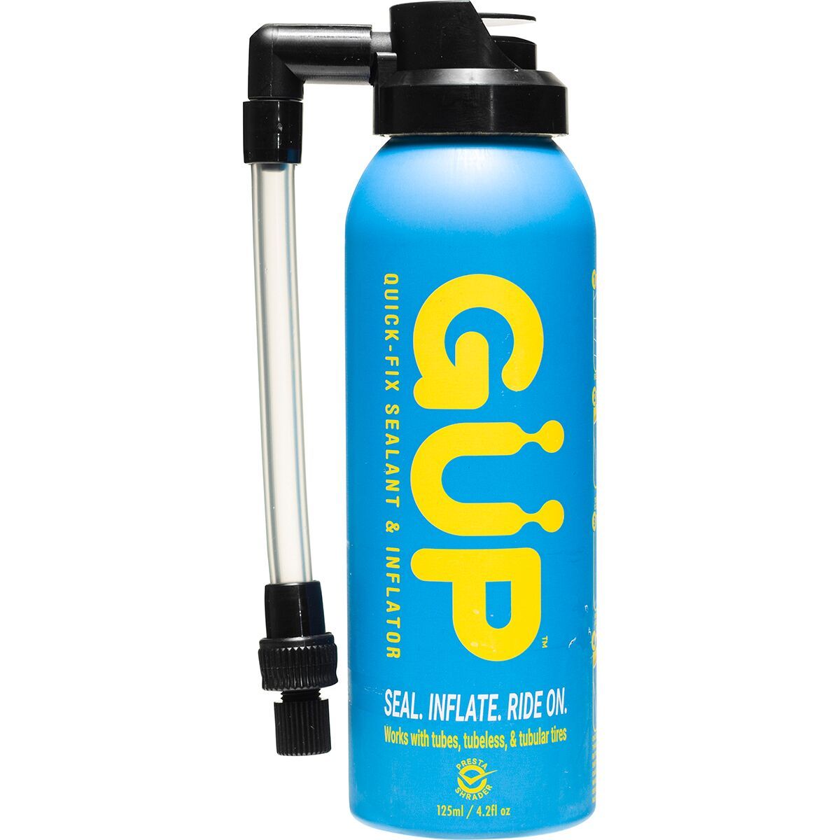 Image of GUP Industries Kwiki Inflator & Sealant Hose Top (Presta/Schrader), 125ml