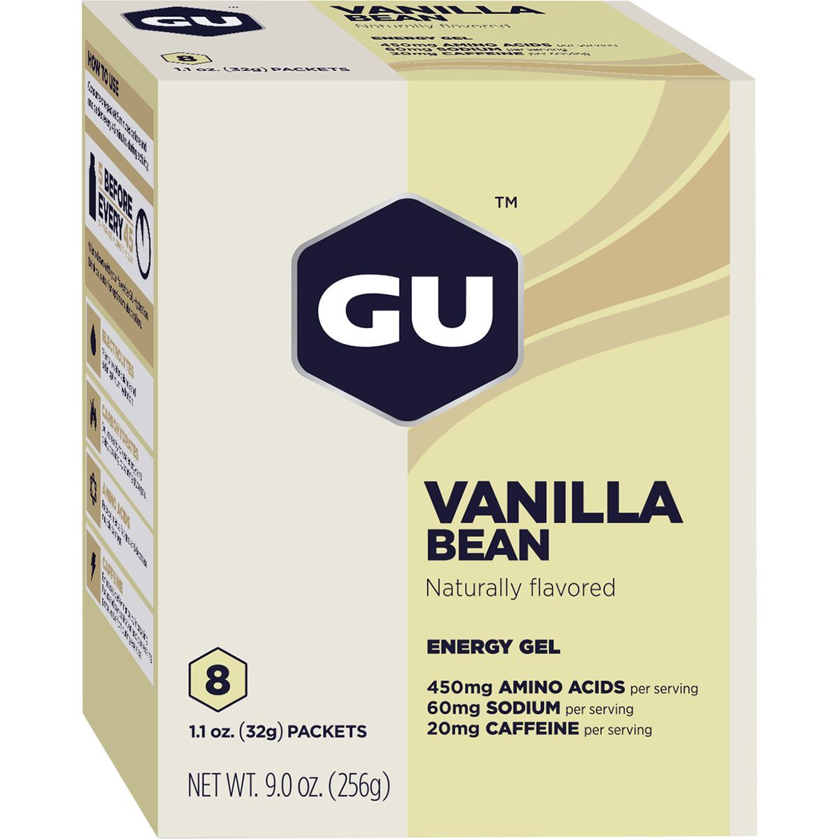 GU Energy Gel - 8-Pack Vanilla Bean