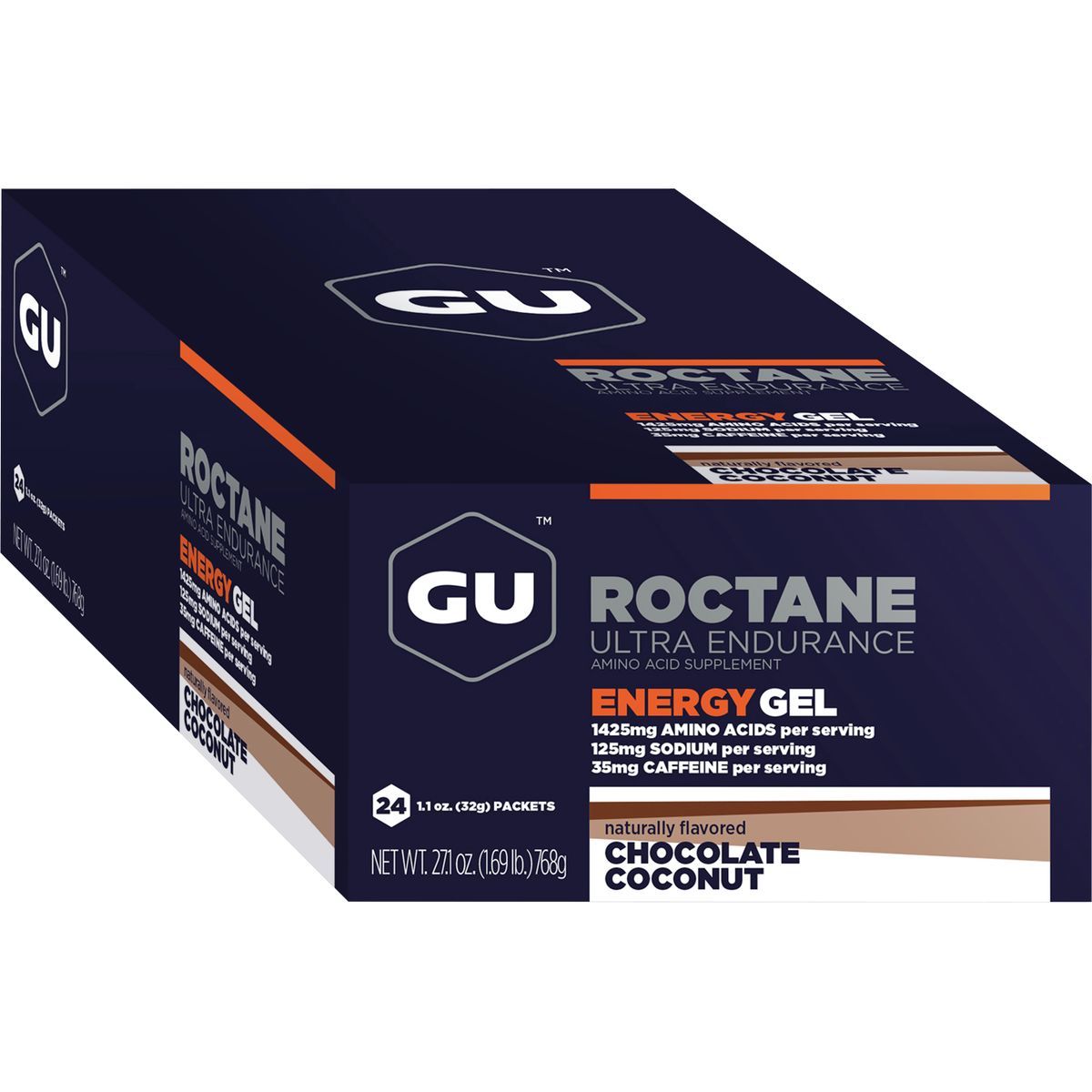 Image of GU Roctane Energy Gel - 24 Pack Chocolate Cconut, One Size