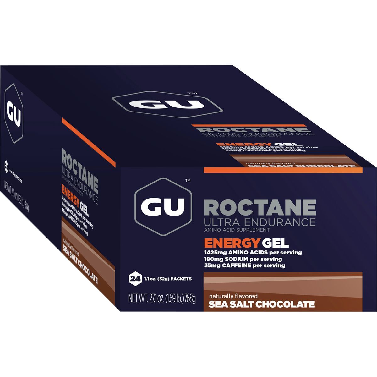 Image of GU Roctane Energy Gel - 24 Pack Sea Salt Chocolate, One Size