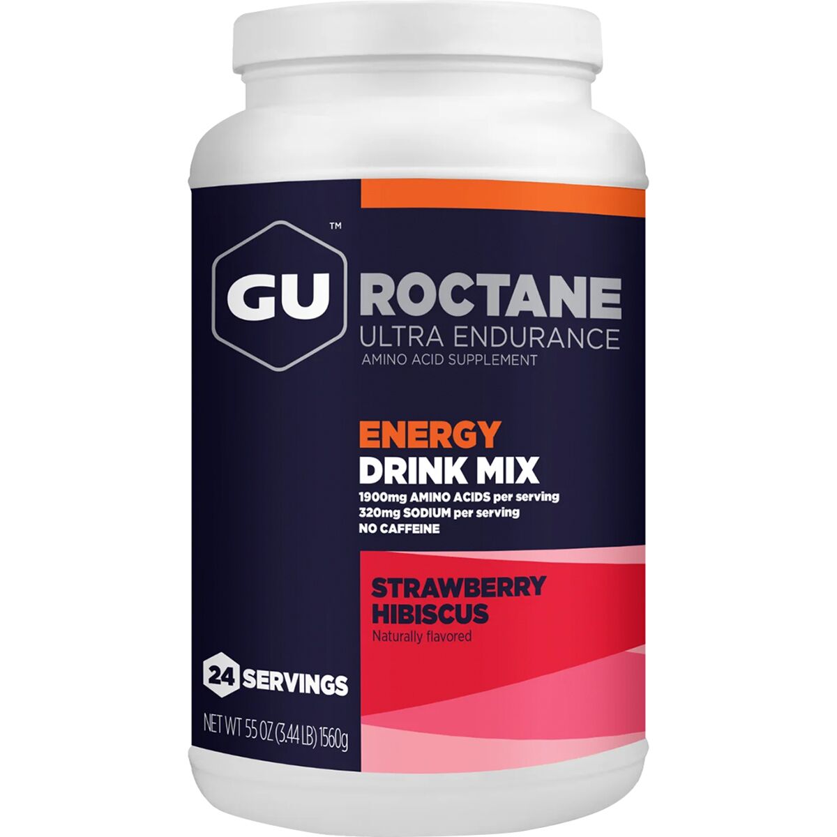 Image of GU Roctane Energy Drink - 24 Serving Canister Strawberry Hibiscus, One Size