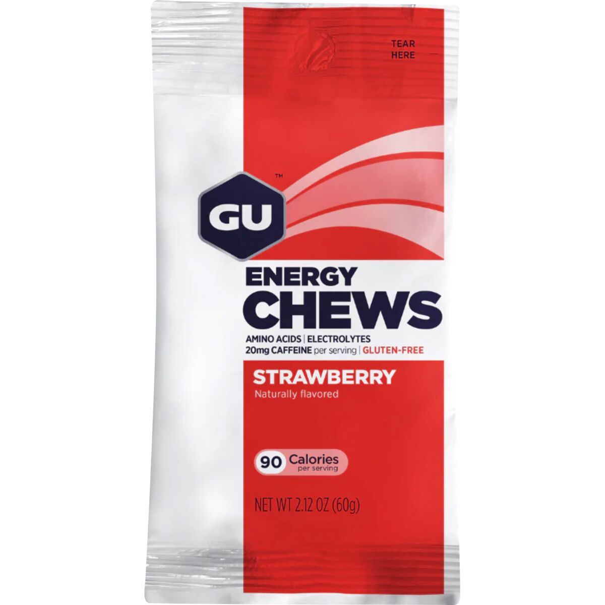 Image of GU Energy Chews Double Serving Bag - 12 Pack Strawberry, One Size