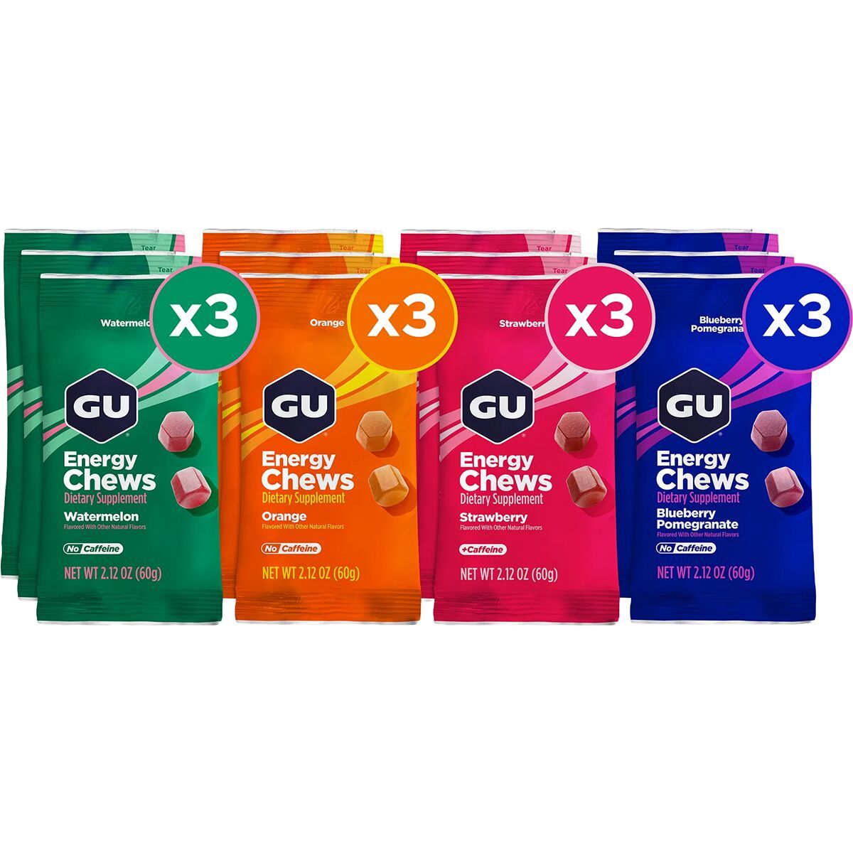 Image of GU Chews Mixed Box Variety, 12ct Box