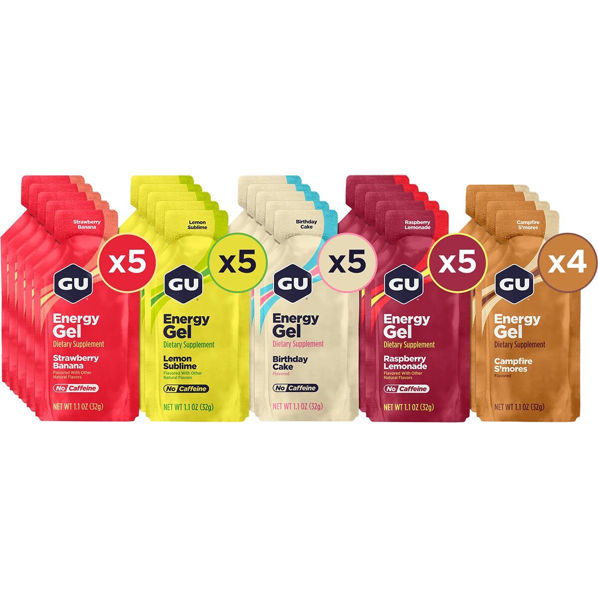 Image of GU Energy Gel Mixed Box Caffeine-Free, 24ct. Box