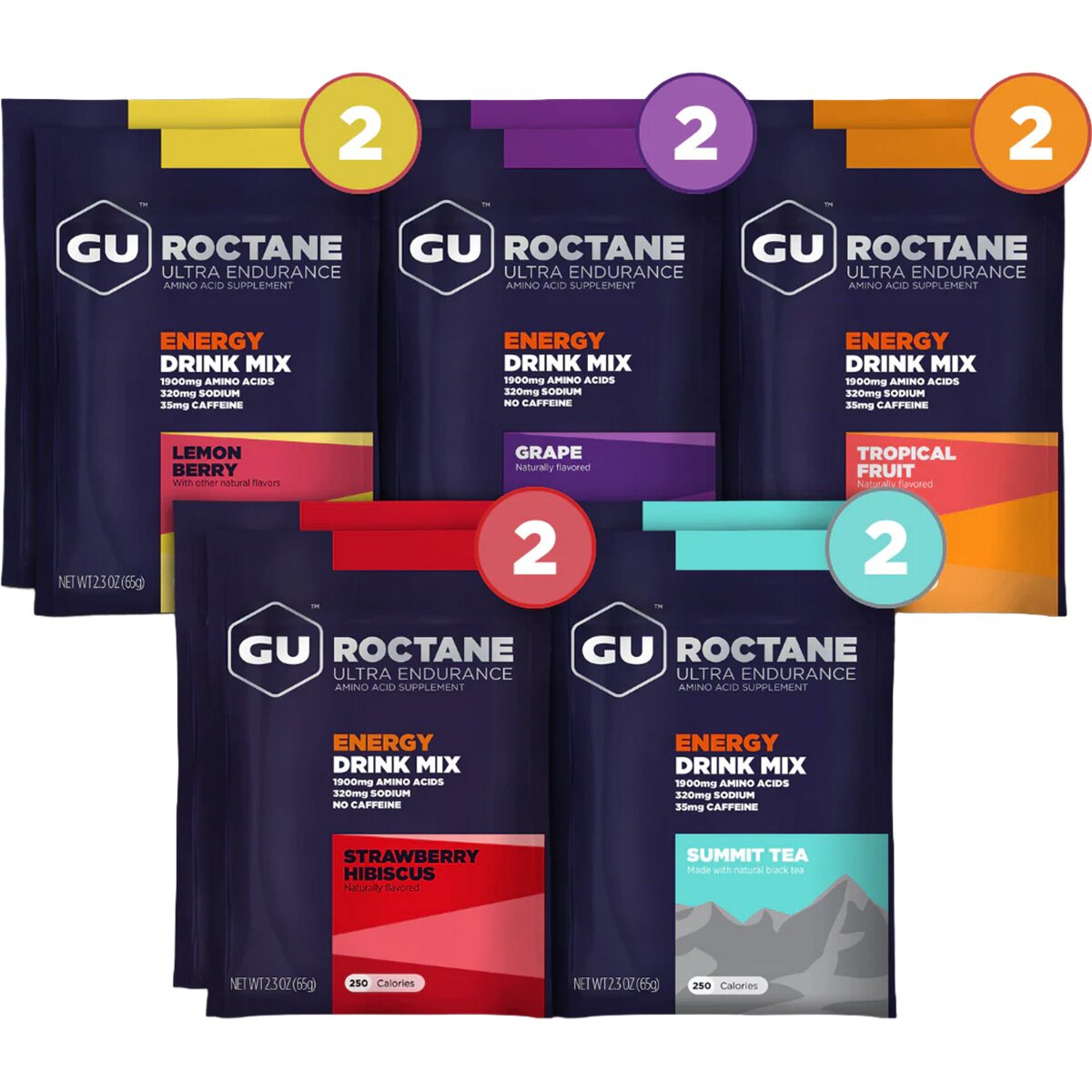 GU GU Roctane Energy Drink Mix Mixed Box Variety, 10 ct. Box