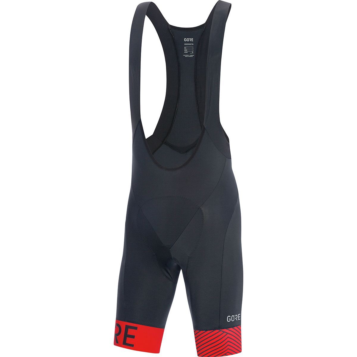 Image of GOREWEAR C5 Optiline Bib Short+ - Men's Black/Red, US M/EU L