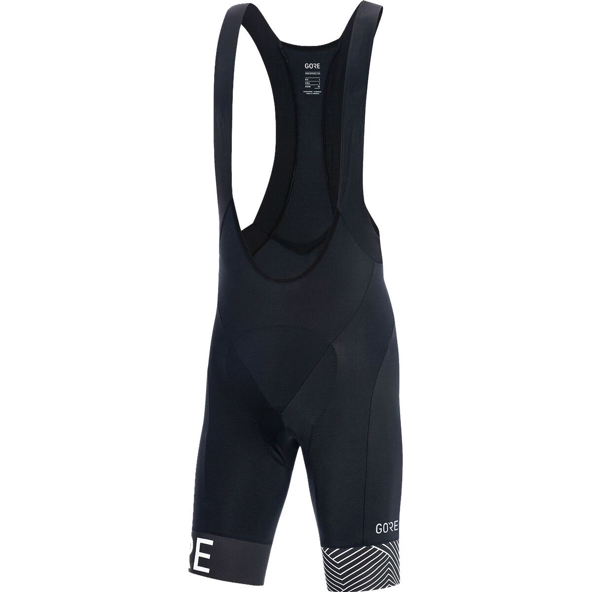 Image of GOREWEAR C5 Optiline Bib Short+ - Men's Black/White, US XS/EU S