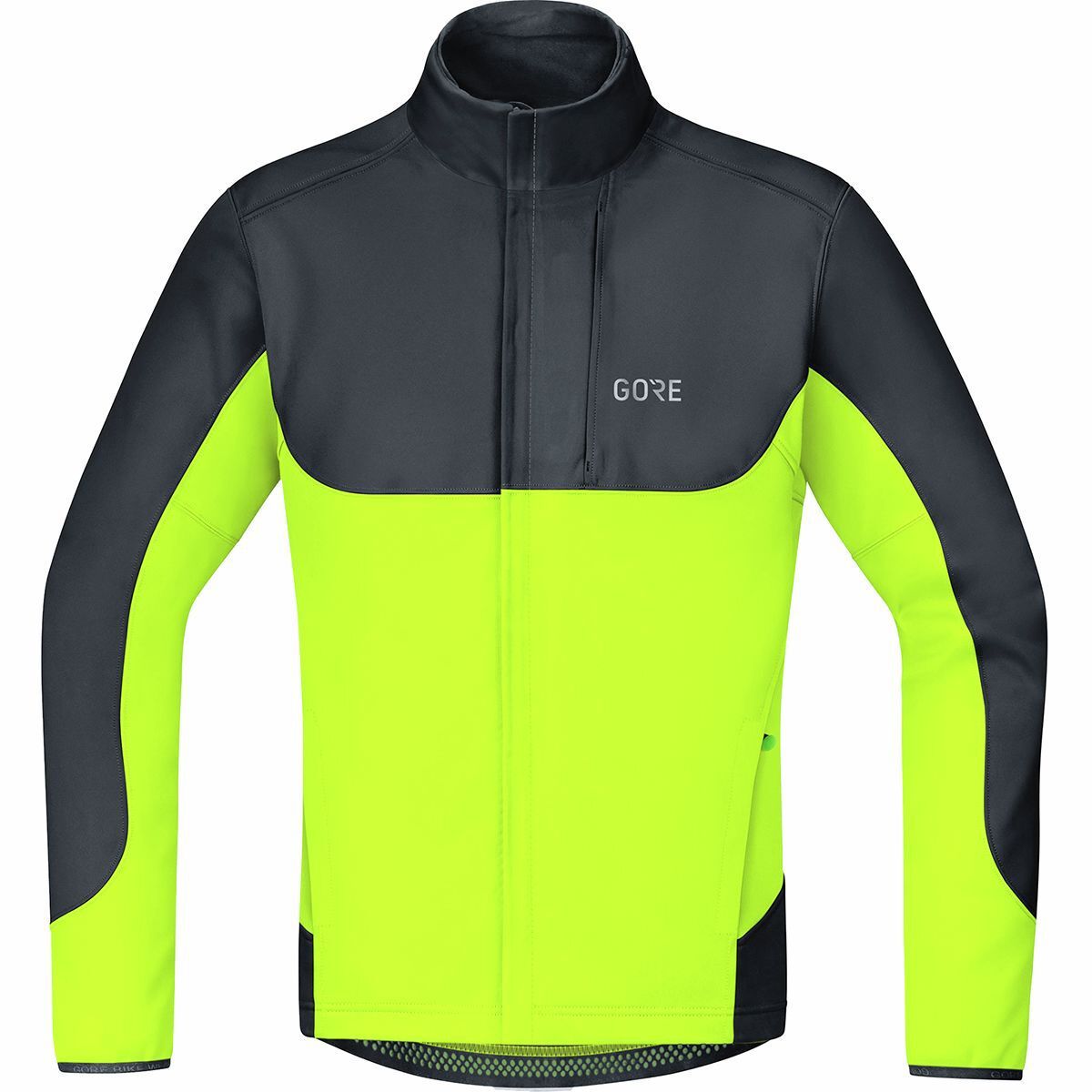 Image of GOREWEAR C5 GORE Windstopper Thermo Trail Jacket - Men's Black/Neon Yellow, US L/EU XL