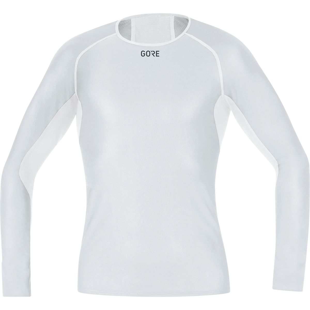 Image of GOREWEAR Windstopper Base Layer Long Sleeve Shirt - Men's Light Grey/White, US M/EU L