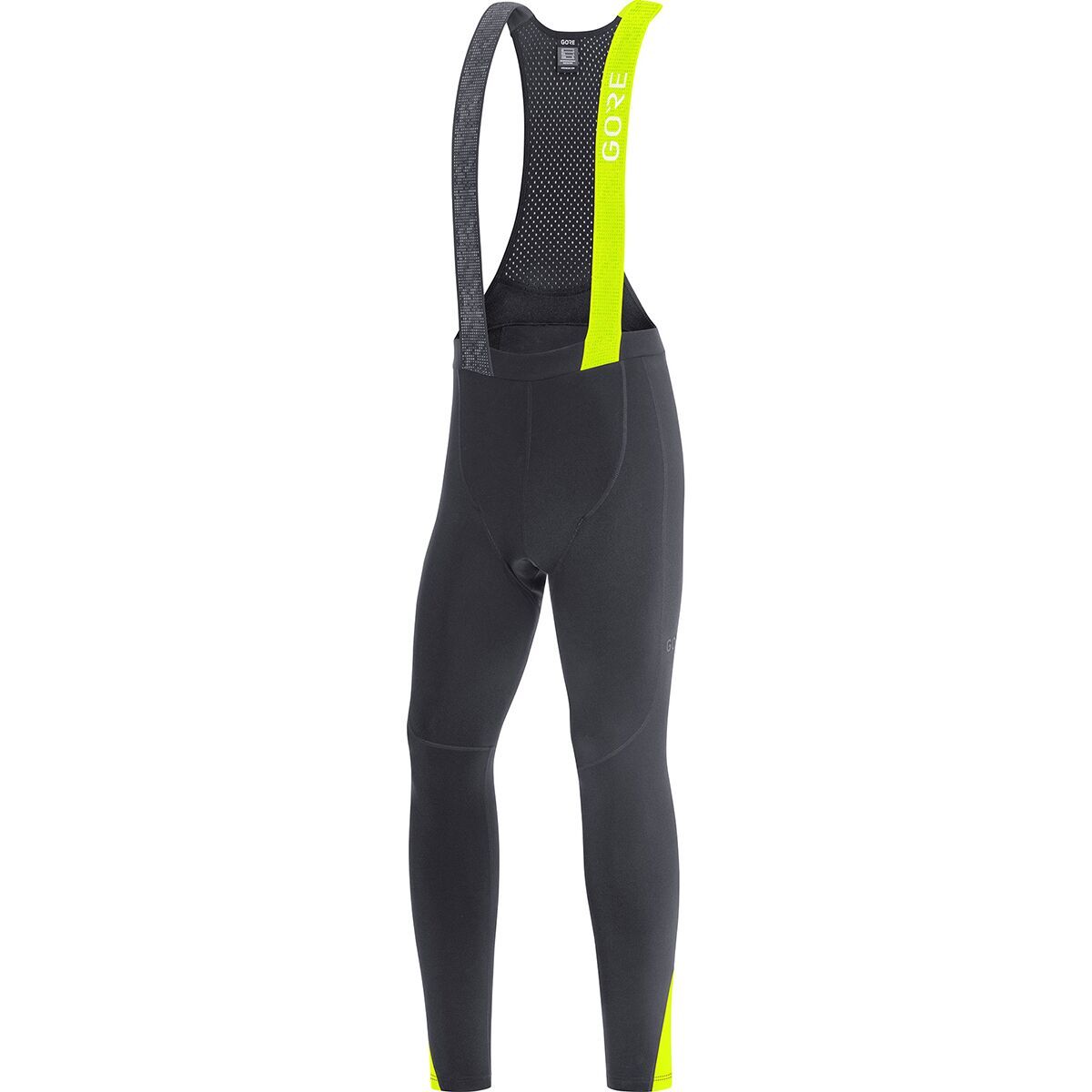 Image of GOREWEAR C5 Thermo Bib Tights+ - Men's Black/Neon Yellow, US M/EU L