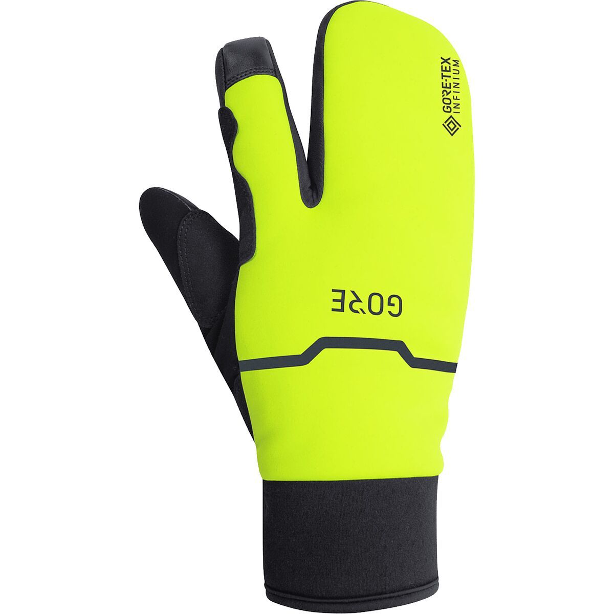 Image of GOREWEAR GORE-TEX INFINIUM Thermo Split Glove - Men's Black/Neon Yellow, L