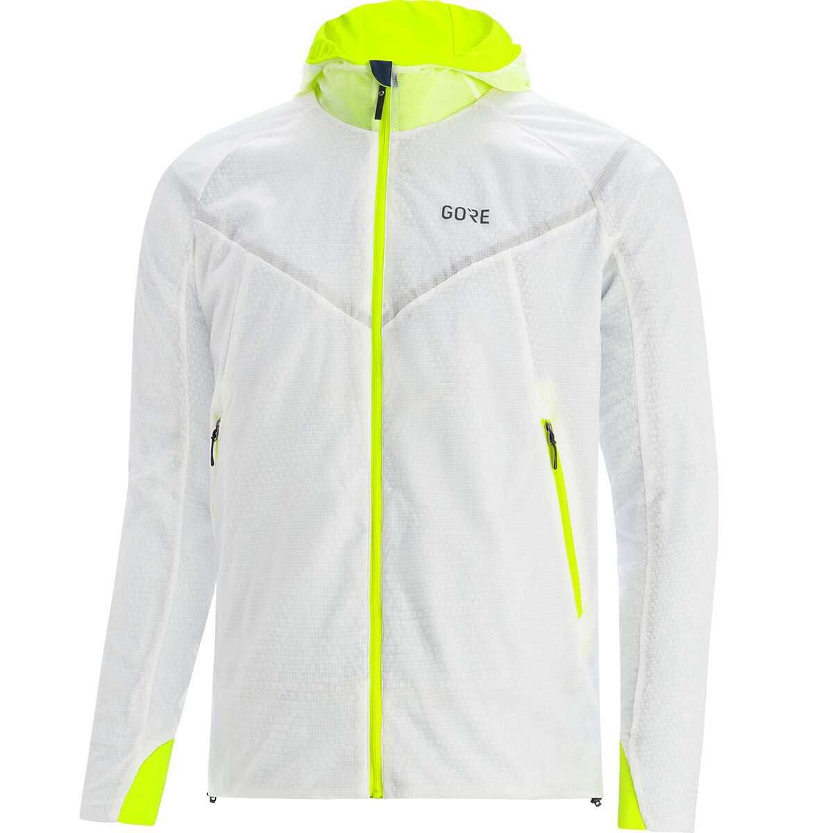 Gore Wear Men's Insulated Running Jacket, R5, GORE-TEX Infinium, XL, White/Neon Yellow