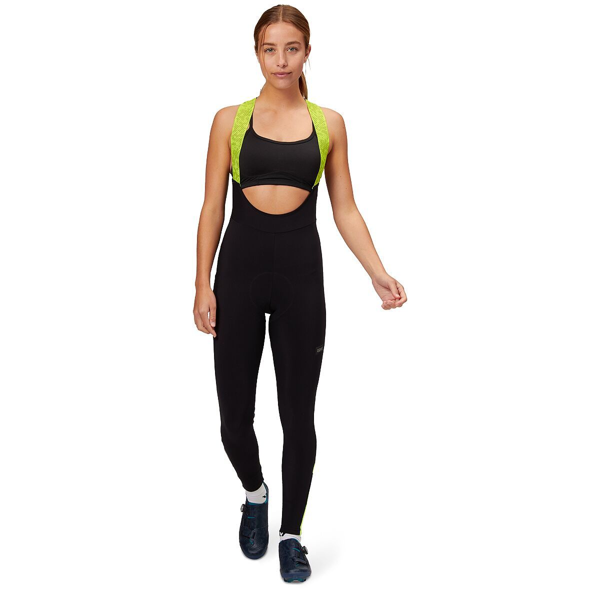 Image of GOREWEAR Progress Thermo Bib Tights+ - Women's Black/Neon Yellow, XXS/00